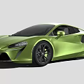 Green Two Door McLaren Sports Car With Sleek Design And Black Wheels