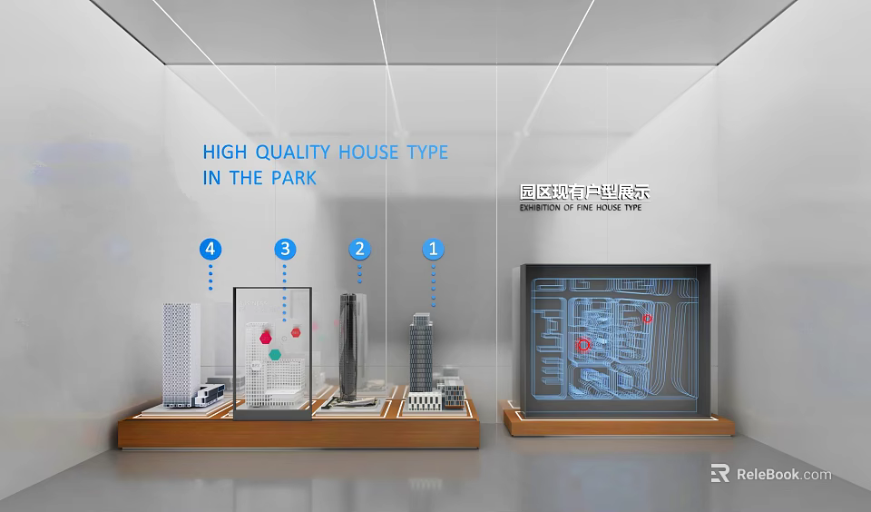 High Quality House Type In The Park Model Display With Design Details 3d model 