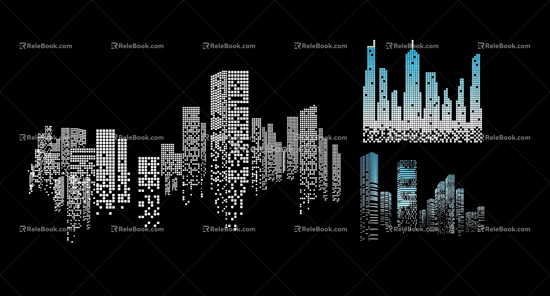 City silhouette architectural silhouette 3d model