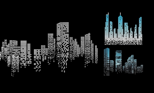 City silhouette architectural silhouette 3d model