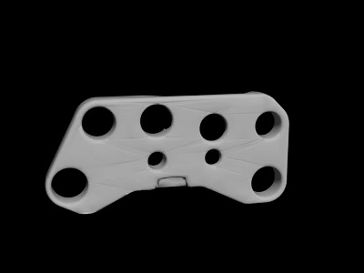 White Industrial Mechanical Component With Multiple Circular Holes And Geometric Structure 3d model