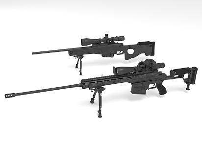 Sniper Gun Long Range Weapon 3d model