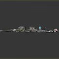 Modern Architectural Complex Model With Green Spaces Buildings And Road Layout