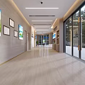 Modern Bright Bank Lobby Interior With Elegant Brand Wall And Smooth Marble Floor Design