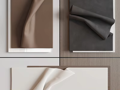 Brown Dark Gray and White Fabric Wall Decor with Modern Wooden Background 3d model