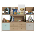 Kids Bed With Bookshelf Storage Drawers And Bins For Children's Room Toys And Books