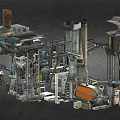 Industrial Equipment With Mechanical Structures Piping Systems Control Panels And Metal Frames
