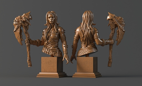 Tribal Dark Witch Bust 3d model