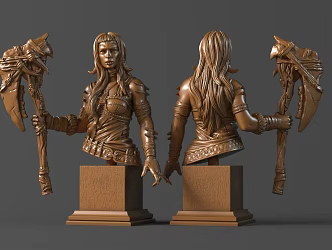 Tribal Dark Witch Bust 3d model