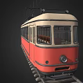 tram railway rail car train rail subway 3d model