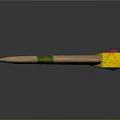 Wooden Throwing Weapon Featuring Green Stripes Yellow Frame And Pink Center