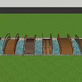 Wooden bridge trestle bridge Xiao Qiao is a wooden bridge landscape bridge arch bridge 3d model