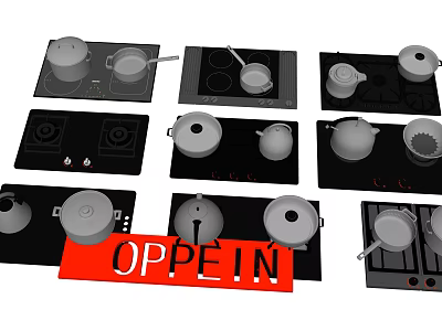 Gas stove 3d model Gas stove 3d model
