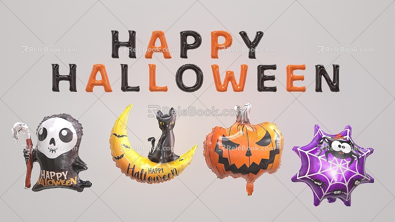 Halloween Balloon Balloon 3d model