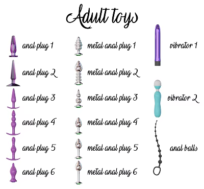 Various Daily Use Products Including Anal Plugs Metal Anal Plugs Vibrators and Beads 3d model