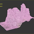Detailed Rockery Model With Natural Stone Structure And Lush Green Plants On Base