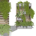 Lush Vertical Garden Decor With Hanging Green Plants And Wooden Panel Planters