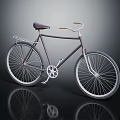 Vintage Bicycle With Brown Frame White Handlebars Rear Rack And White Rims