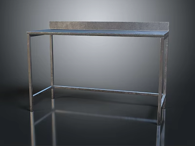 Modern Industrial Metal Table Featuring Sleek Frame Sturdy Legs And Reflective Surface 3d model