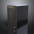 Sleek Black Desktop PC Tower With Modern Mesh Front Panel Design