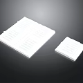 White Rectangular Electronic Components With Grid Pattern And Different Sizes