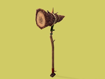 wooden hammer axe model