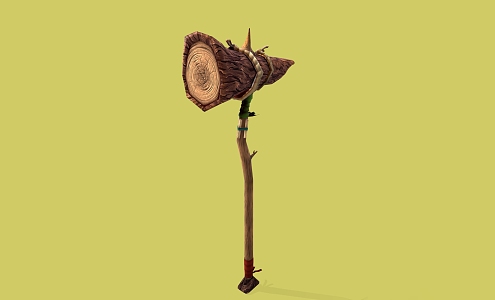 wooden hammer axe 3d model