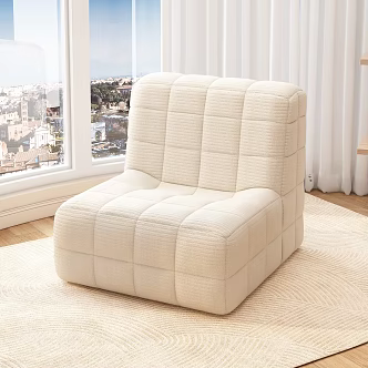 Lazy Sofa Recliner Sofa Single Sofa Balcony Casual Cushion Stool Chair 3d model