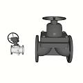 Industrial Black Valves Including Flanged Handwheel Operated Equipment Types