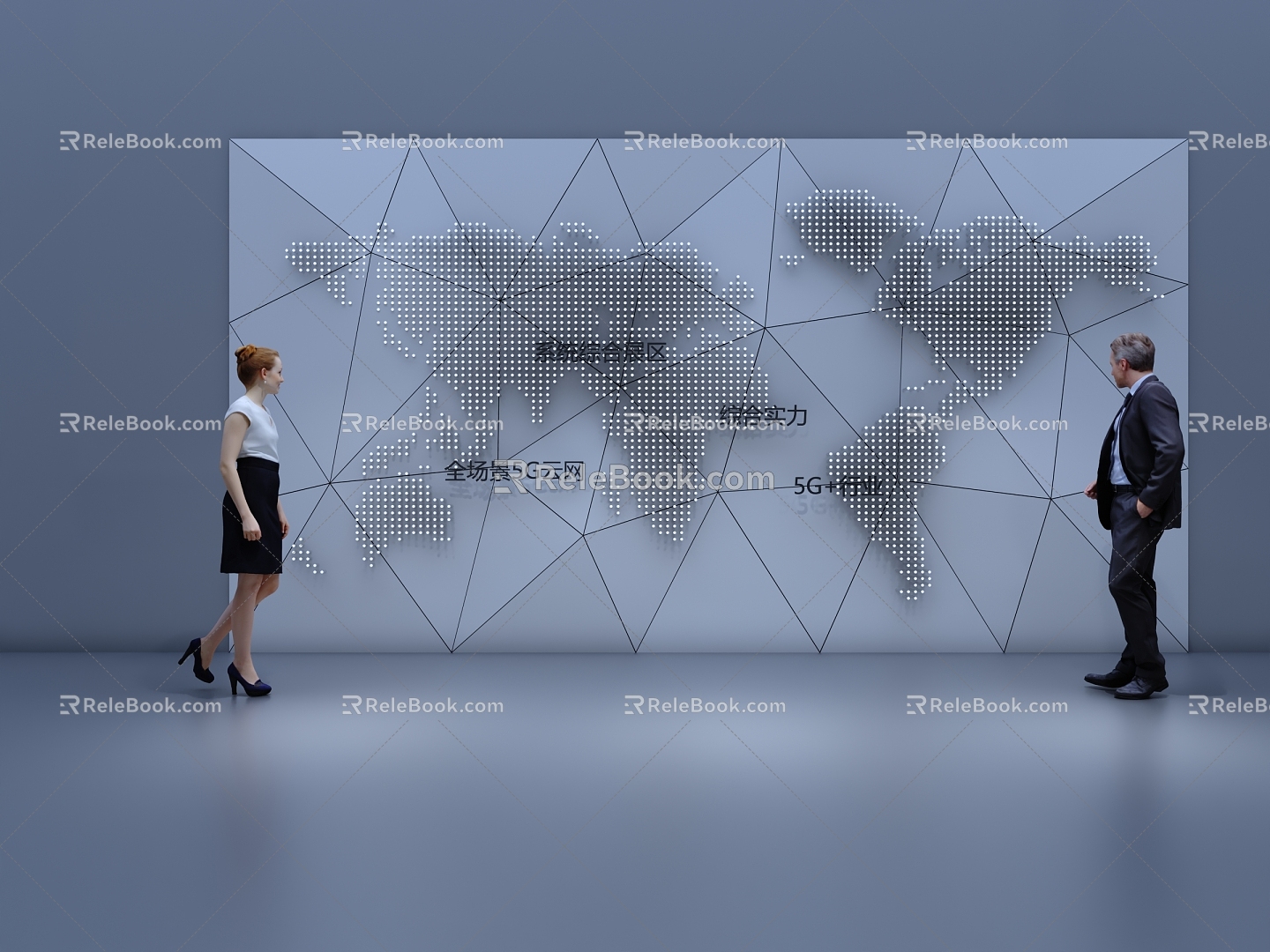 Display wall layout planning modeling 3d model