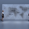 Display wall layout planning modeling 3d model