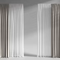 Modern Double Layer Curtains For Home Decor With Gray Fabric And White Sheer Panels