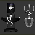 Black Stand Mixer Kitchen Appliance With Whisk Attachments For Home Use 3d model