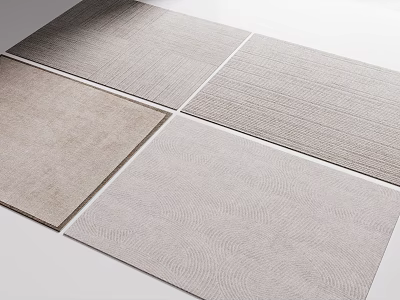 Minimalist Square Rugs In Neutral Tones And Textures 3d model