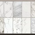 White Marble Patterned Backdrop Wall With Various Natural Stone Textures 3d model
