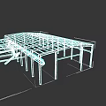 Industrial Factory Building Steel Frame Structure With Support Beams And Metal Framework