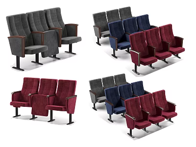 Inflatable Theater Seats In Multiple Colors With Comfortable Armrests Design 3d model