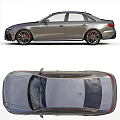Audi Silver Sedan Stylish Exterior Design With Front Rear View And Alloy Wheels