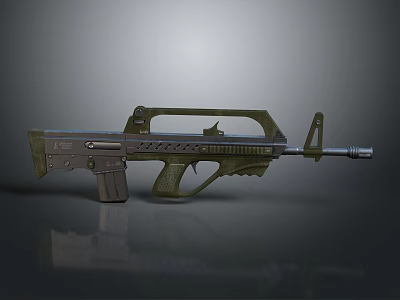 Advanced Green Tactical Rifle with Ergonomic Grip Metal Barrel and Textured Surface 3d model