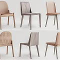 Modern Sleek Design Dining Chairs With Wooden Frame And Neutral Upholstered Seats