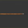 Warhammer Weapon With Orange Handle Purple Flame Sphere And Spiked Head