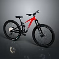 Red Mountain Bike With Black Frame And Large Tires For Off Road Riding