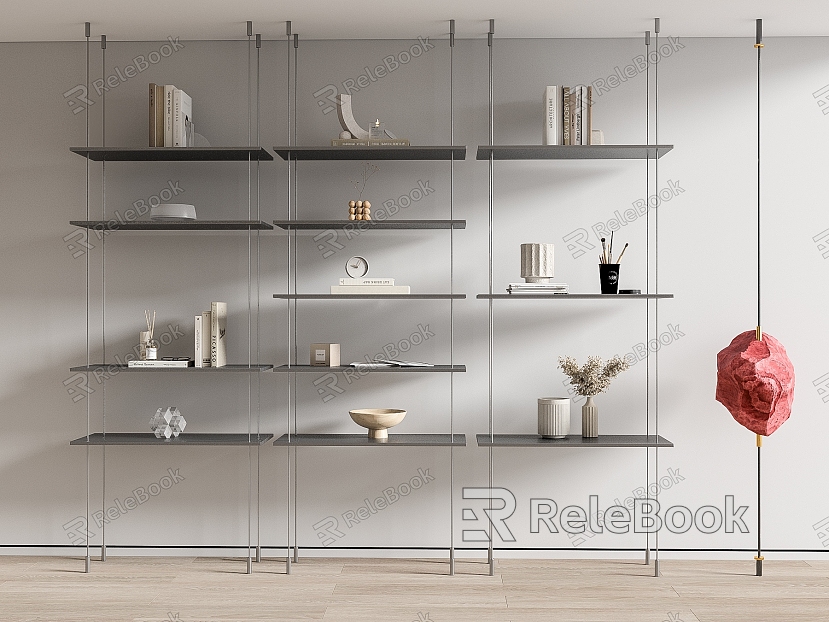 Modern Storage Rack Storage Rack Bookshelf Ornaments Combination model