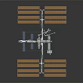 Cartoon Scene of International Space Station with Solar Panels and Robotic Arms