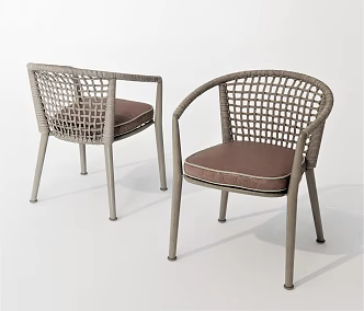 Modern Outdoor Chair Dining Chair Rattan Chair Leisure Chair Bamboo Chair 3d model