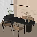 Modern Dining Table and Chair Combination Dining Chair Dining Table 3d model