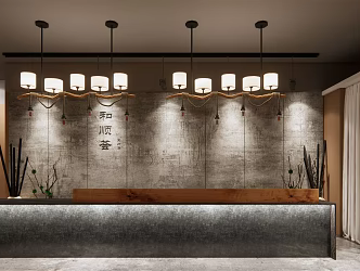 New Chinese Front Desk 3d model