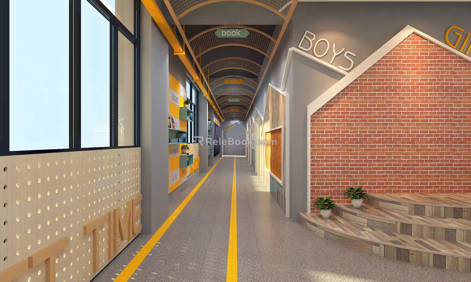Modern aisle promenade 3d model