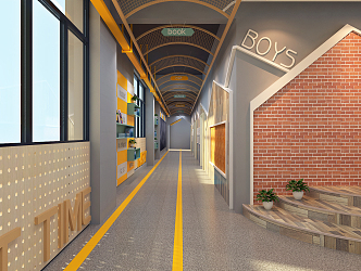 Modern aisle promenade 3d model