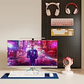 Computer combination e-sports equipment keyboard mouse display screen hole board keyboard 3d model